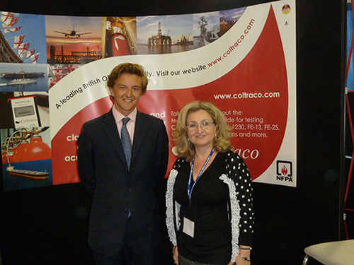 G. Hunter (Coltraco) and J. Kotopoulis (Kaycom) doing booth duty at DEFSEC 2013